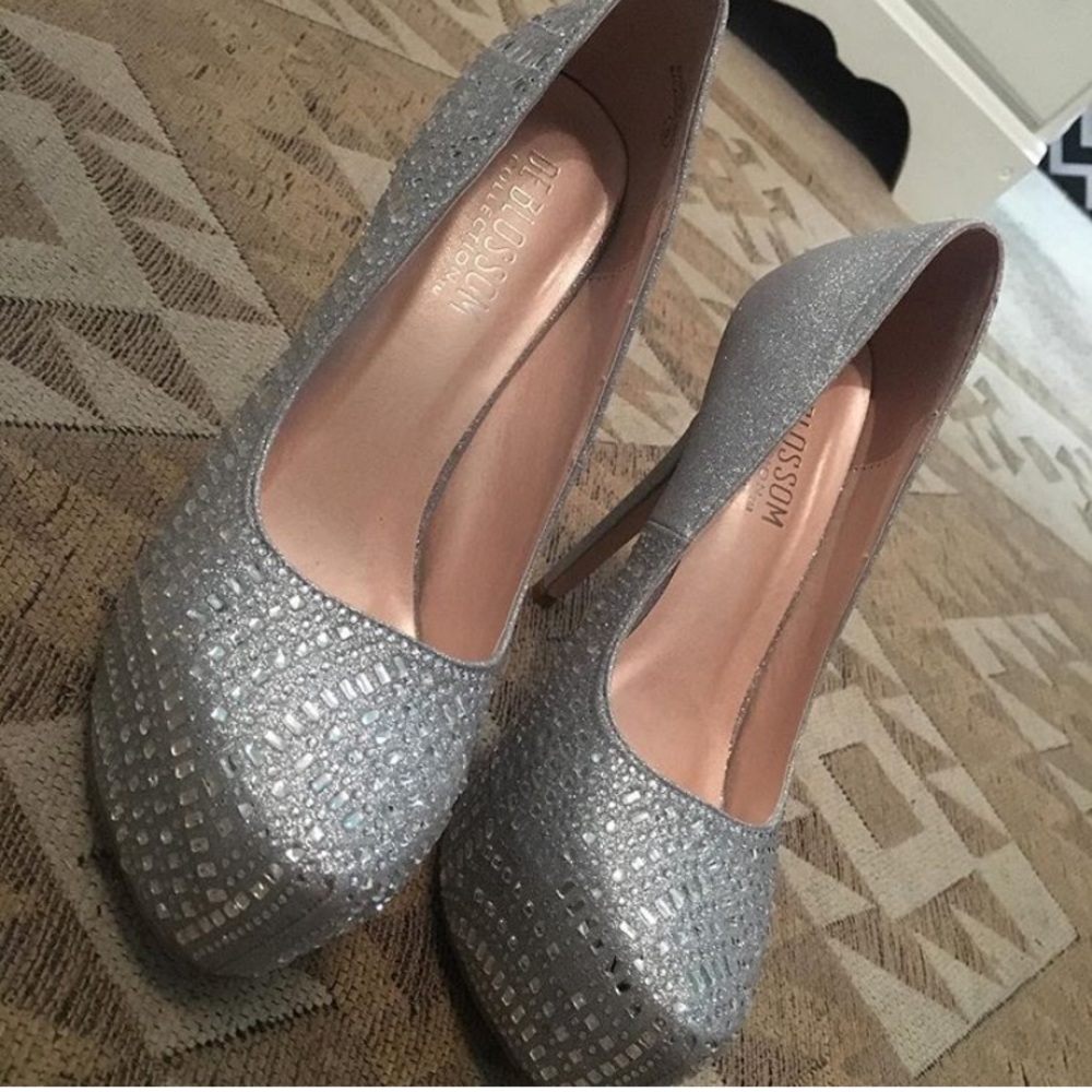 Silver high heels